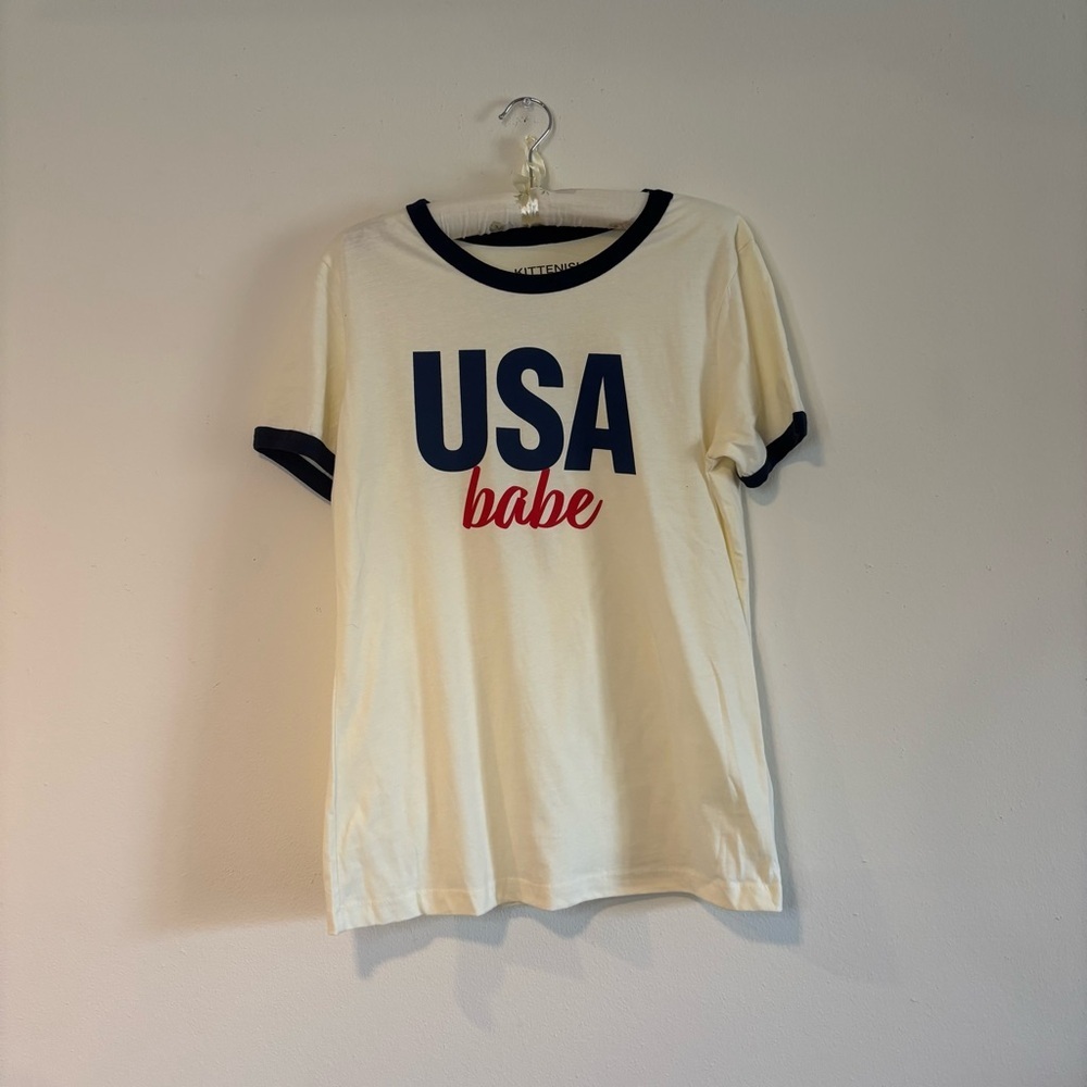 Kittenish Cream “USA Babe” Tee